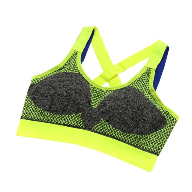 2017 New Yoga Sports Bras Women Running Fitness Shockproof Push Up Sexy Vest Seamless Sportwear #EW