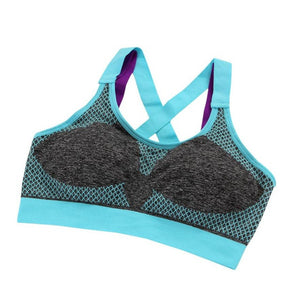 2017 New Yoga Sports Bras Women Running Fitness Shockproof Push Up Sexy Vest Seamless Sportwear #EW